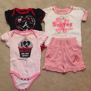 Atlanta Braves baby girl onesie outfits
